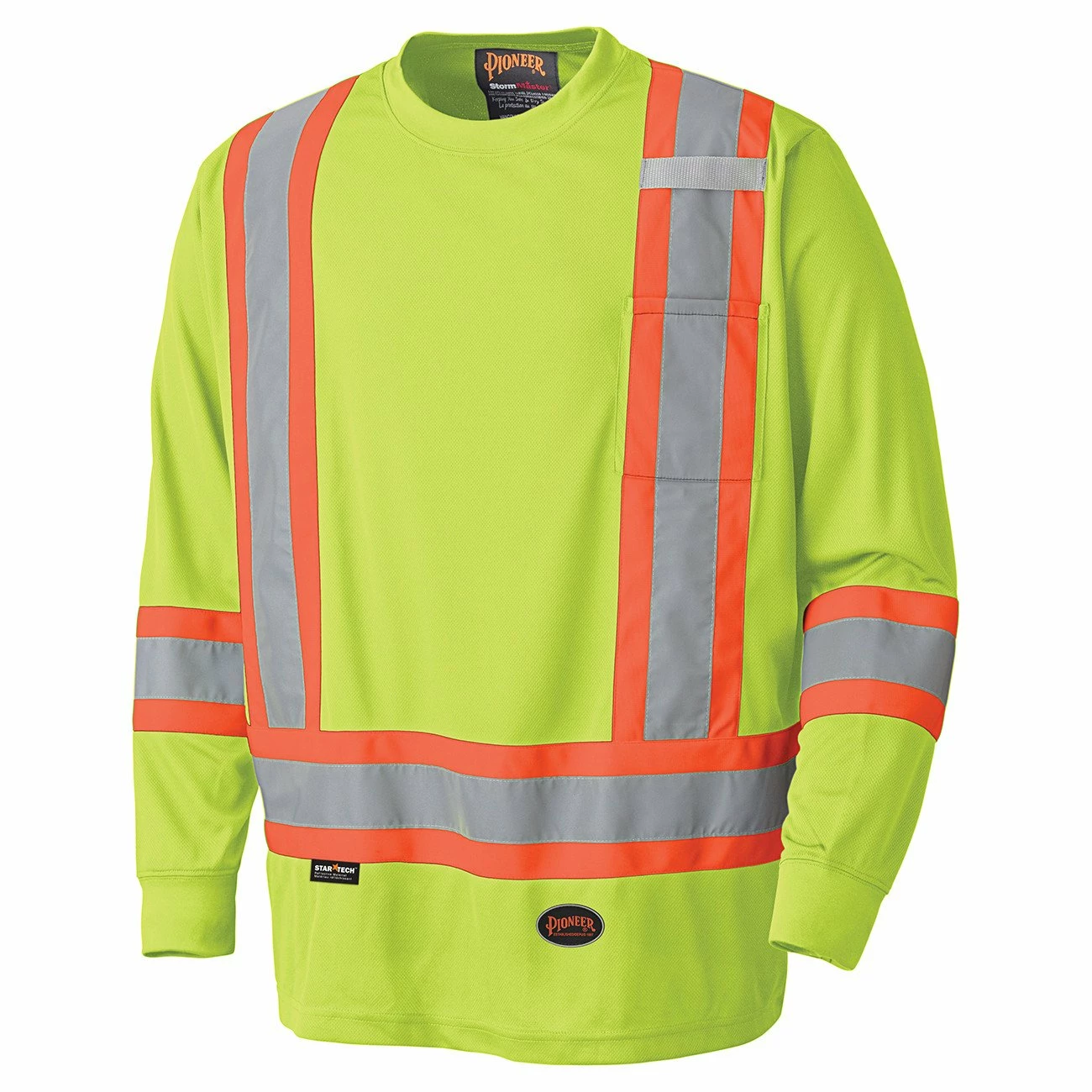 Hi-Vis Work Wear Pioneer Birdseye Long Sleeve Hi Vis Tee Shirt | XS -5XL