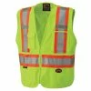 Hi-Vis Work Wear Pioneer Zip-Front Mesh Back Traffic Safety Vest | S-5XL