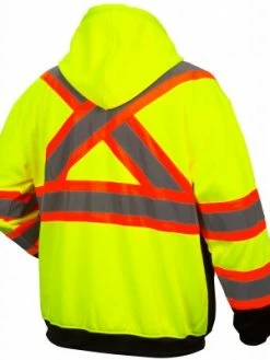 Hi-Vis Work Wear Pyramex Hi Vis Zip-Up Sweatshirt With Teflon™ Water Resistant Treatment | Sizes M - 5XL