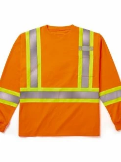 Rasco Birdseye Long Sleeve Hi-Vis Shirt | S-3XL