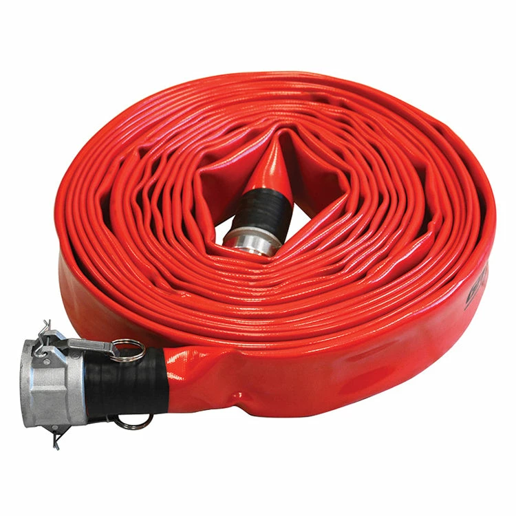 Greenline Heavy Wall Red PVC Layflat Discharge Hose Assemblies (w/ Male X Female Camlocks) Hose And Fittings