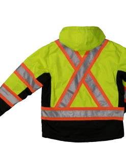 Tough Duck S245 Fleece Lined 300D Waterproof/Breathable Ripstop Safety Jacket | XS-5XL Hi-Vis Work Wear