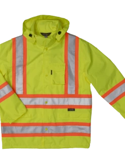 Tough Duck S372 300D Waterproof Breathable Ripstop Safety Rain Jacket | XS-5XL