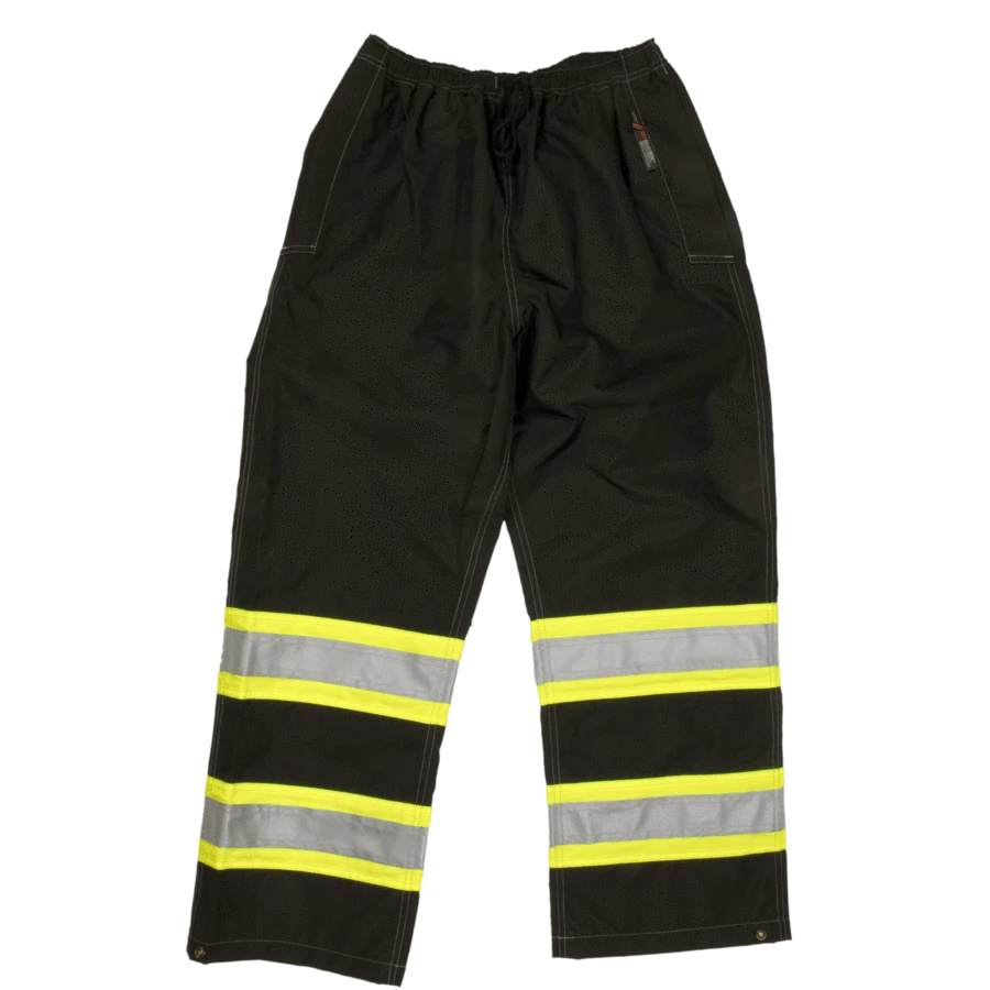 Hi-Vis Work Wear Tough Duck S374 300D Waterproof Breathable Ripstop Safety Rain Pants | Limited Size Selection