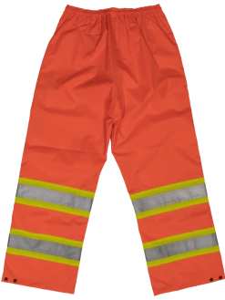 Hi-Vis Work Wear Tough Duck S374 300D Waterproof Breathable Ripstop Safety Rain Pants | Limited Size Selection