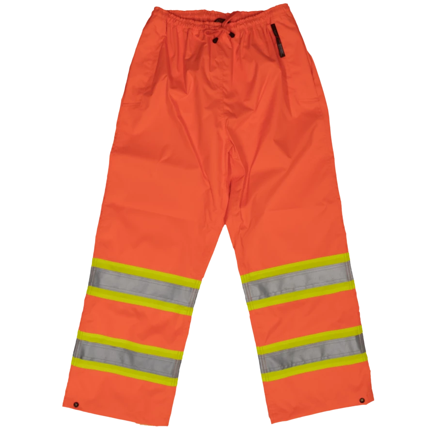 Hi-Vis Work Wear Tough Duck S374 300D Waterproof Breathable Ripstop Safety Rain Pants | Limited Size Selection