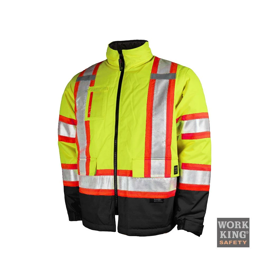 Work King S426 Insulated 300D 5-In-1 Safety Jacket | Yellow | Limited Size Selection Hi-Vis Work Wear