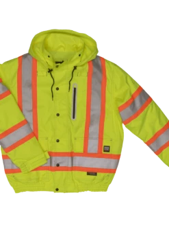 Hi-Vis Work Wear Tough Duck SJ20 Insulated 300D Waterproof/Breathable Ripstop Safety Bomber | XS-3XL