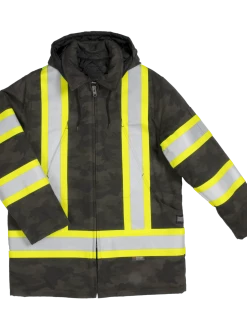 Tough Duck SJ34 Camo Flex Duck Safety Parka | Sizes XS-5XL Hi-Vis Work Wear