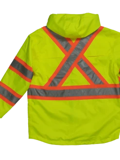 Tough Duck SJ35 Waterproof Breathable Ripstop 300D Safety Rain Jacket | XS - 5XL