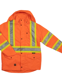 Tough Duck SJ35 Waterproof Breathable Ripstop 300D Safety Rain Jacket | XS - 5XL