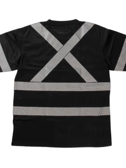 Hi-Vis Work Wear Tough Duck ST07 Premium Birdseye Safety T-Shirt With Segmented Stripes And Pocket | XS-5XL