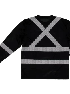 Tough Duck ST08 Premium Birdseye Safety Long Sleeve With Segmented Stripes And Pocket | XS-5XL