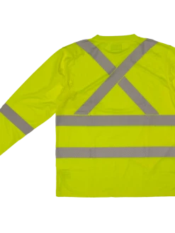 Tough Duck ST08 Premium Birdseye Safety Long Sleeve With Segmented Stripes And Pocket | XS-5XL