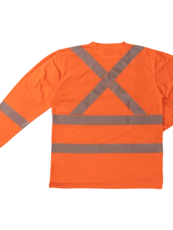 Tough Duck ST08 Premium Birdseye Safety Long Sleeve With Segmented Stripes And Pocket | XS-5XL