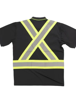 Hi-Vis Work Wear Tough Duck ST17 Premium Polyester Birdseye Short Sleeve Safety Polo Shirt With Chest Pocket | XS-5XL