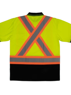 Hi-Vis Work Wear Tough Duck ST17 Premium Polyester Birdseye Short Sleeve Safety Polo Shirt With Chest Pocket | XS-5XL