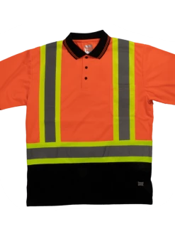 Hi-Vis Work Wear Tough Duck ST17 Premium Polyester Birdseye Short Sleeve Safety Polo Shirt With Chest Pocket | XS-5XL