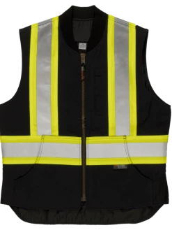 Tough Duck SV06 Quilt Lined Cotton Duck Safety Vest | XS-5XL Hi-Vis Work Wear