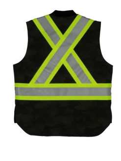 Tough Duck SV08 Camo Flex Duck Quilt Lined Safety Vest | XS-5XL Hi-Vis Work Wear