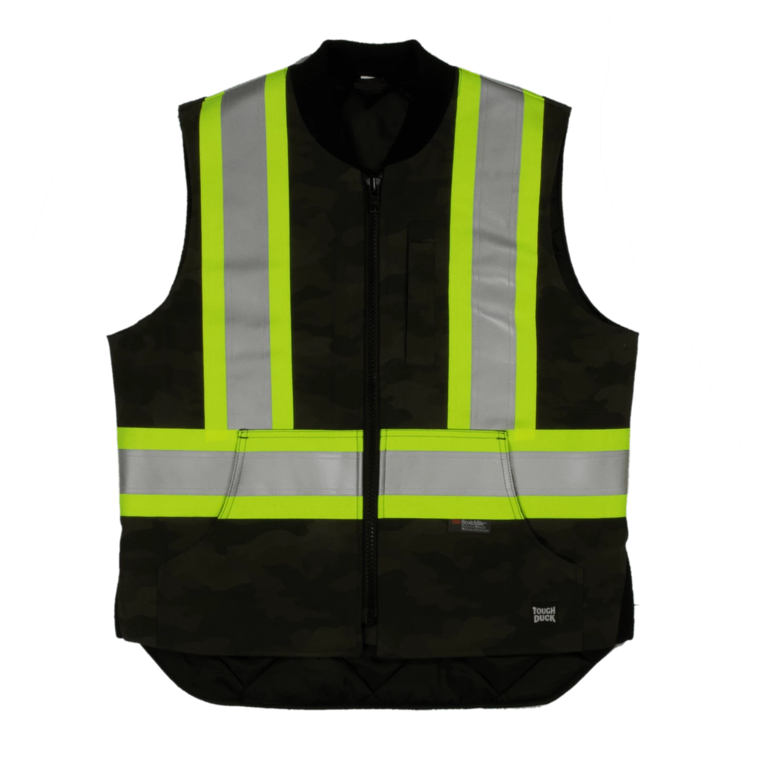Tough Duck SV08 Camo Flex Duck Quilt Lined Safety Vest | XS-5XL Hi-Vis Work Wear