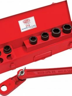 Reed L514 Thru-Bolt Utility Set | Adjustable Angle Handle And 6 Sockets