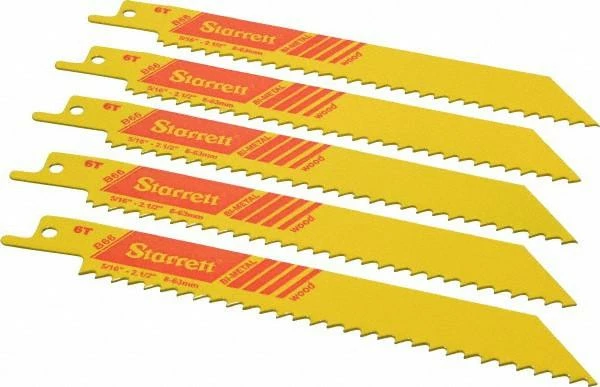 Starrett Fast Cut Bi-Metal Reciprocating Saw Blades, 6" Length, 18 TPI, 5 Pack