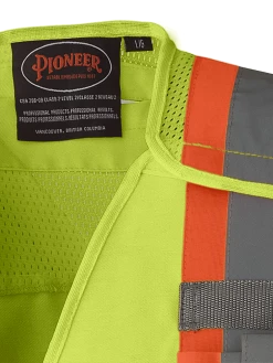 Hi-Vis Work Wear Pioneer Hi Viz Drop Shoulder Poly/Cotton Tear-Away Surveyor's Safety Vest | Sizes Small - 4XL