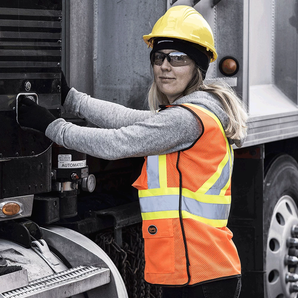 Hi-Vis Work Wear Pioneer Womens Breathable Mesh Tear-Away Safety Vest | XS-2XL