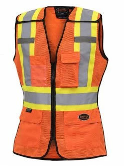 Hi-Vis Work Wear Pioneer Womens Breathable Mesh Tear-Away Safety Vest | XS-2XL