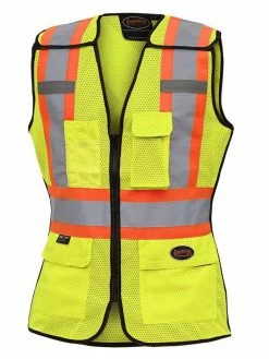 Hi-Vis Work Wear Pioneer Womens Breathable Mesh Tear-Away Safety Vest | XS-2XL