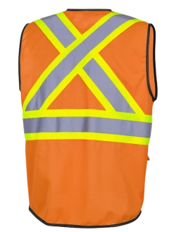 Hi-Vis Work Wear Pioneer Hi Viz Zipper Front Safety Vest | Sizes XS - 5XL