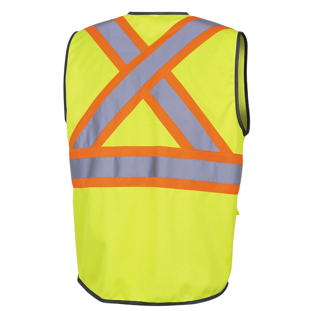 Hi-Vis Work Wear Pioneer Hi Viz Zipper Front Safety Vest | Sizes XS - 5XL