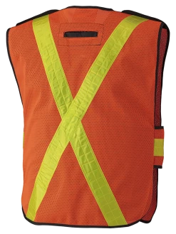 Hi-Vis Work Wear Pioneer Hi Viz All-Purpose Safety Tear-Away Vest - Poly Mesh Pockets | Orange | One Size