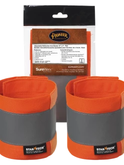 Hi-Vis Work Wear Pioneer Hi Viz 4" Adjustable Reflective Arm Bands (Pair) | Orange