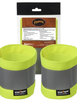 Pioneer Hi Viz 4" Adjustable Reflective Arm Bands (Pair) | Yellow/Green Hi-Vis Work Wear