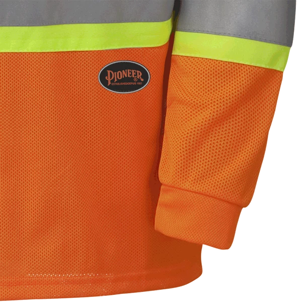 Hi-Vis Work Wear Pioneer Hi Viz Safety Long-Sleeved Shirt | Micro Mesh | Sizes Small - 5XL
