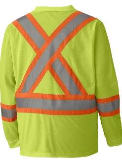 Hi-Vis Work Wear Pioneer Hi Viz Safety Long-Sleeved Shirt | Micro Mesh | Sizes Small - 5XL