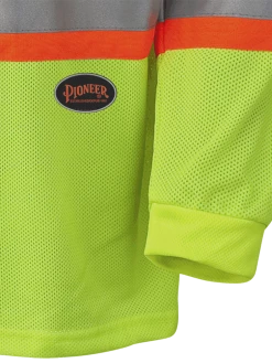 Hi-Vis Work Wear Pioneer Hi Viz Safety Long-Sleeved Shirt | Micro Mesh | Sizes Small - 5XL