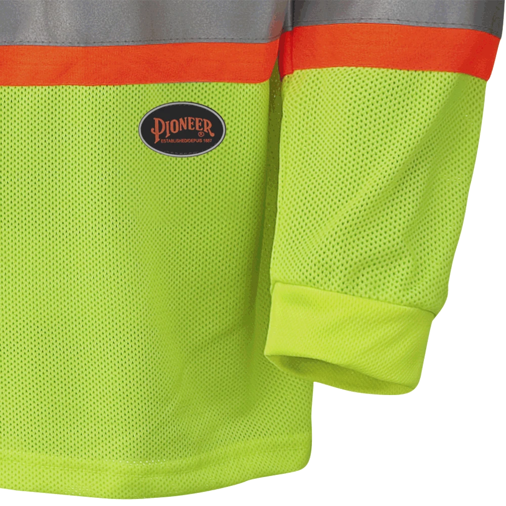Hi-Vis Work Wear Pioneer Hi Viz Safety Long-Sleeved Shirt | Micro Mesh | Sizes Small - 5XL