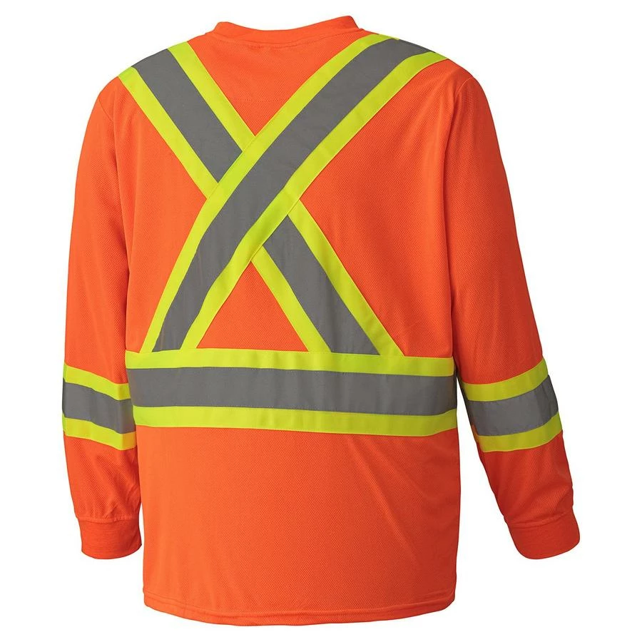 Hi-Vis Work Wear Pioneer Birdseye Long Sleeve Hi Vis Tee Shirt | XS -5XL
