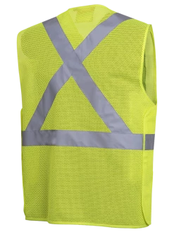 Hi-Vis Work Wear Pioneer Hi Viz Tear-Away Mesh Safety Vest W/ 2
