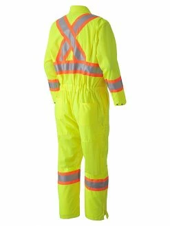 Pioneer Poly Knit Traffic Safety Coverall With Breathable Mesh Leg And Arm Panels | Yellow | M-5XL Hi-Vis Work Wear