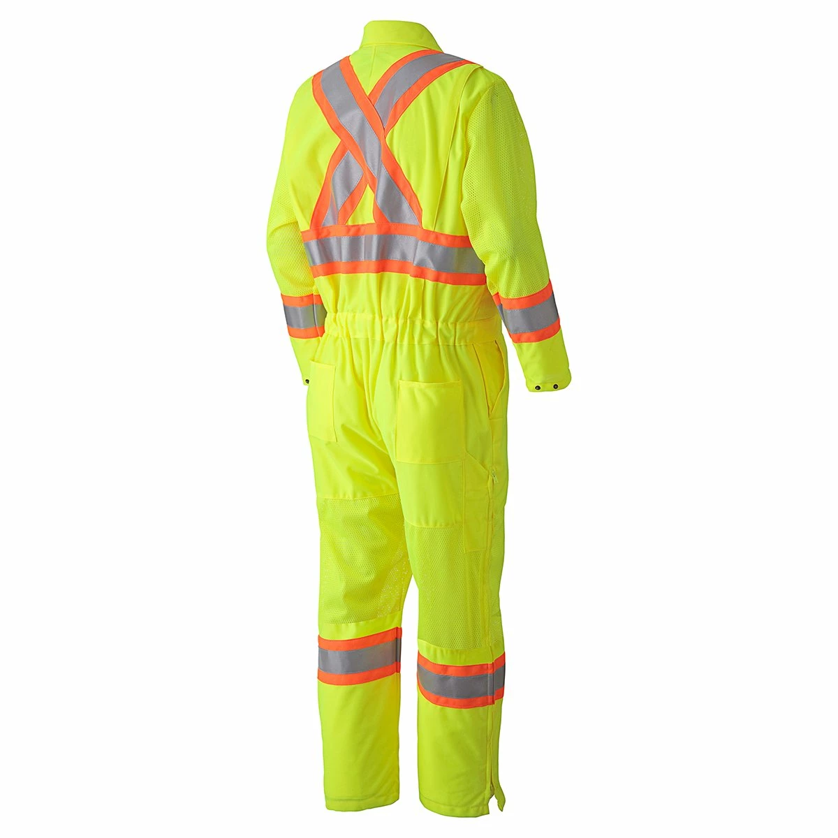 Pioneer Poly Knit Traffic Safety Coverall With Breathable Mesh Leg And Arm Panels | Yellow | M-5XL Hi-Vis Work Wear
