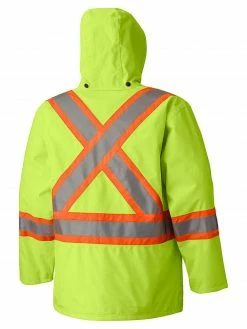 Hi-Vis Work Wear Pioneer 450D Waterproof Hi Vis Rain Jacket | S-4XL