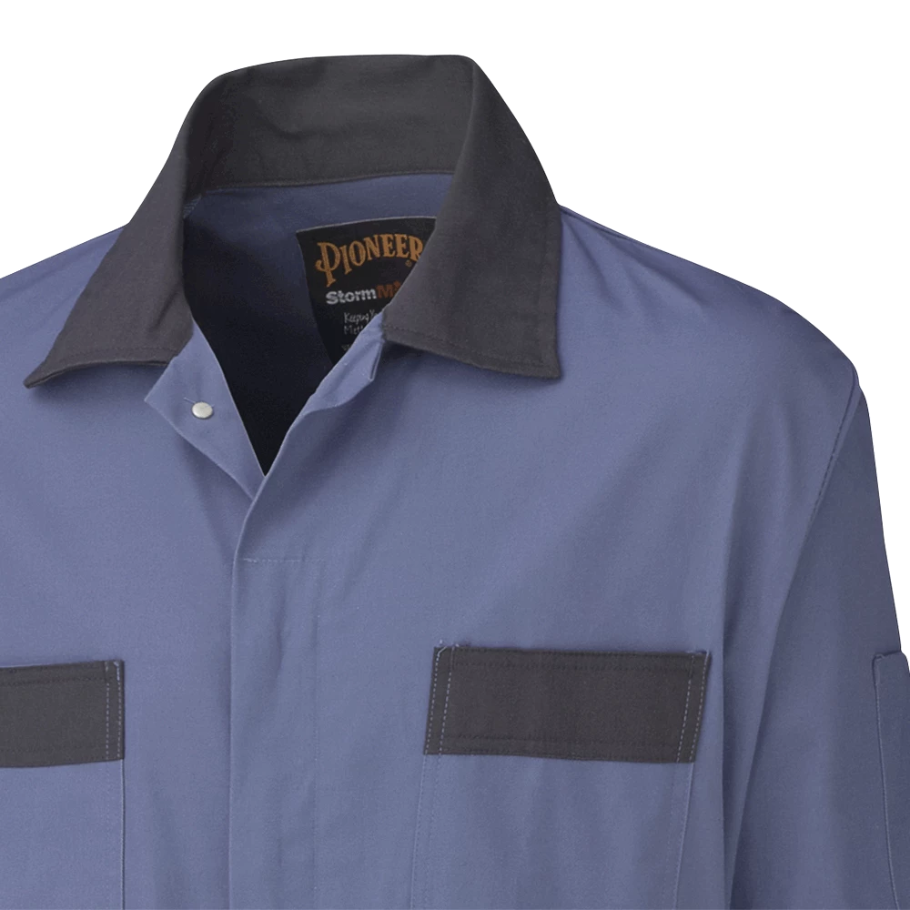 Pioneer Coveralls With Concealed Brass Buttons - 100% Cotton | Navy | Sizes 36 - 60