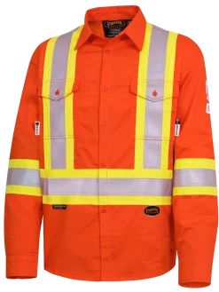 Pioneer FR-TECH® FR/ARC Rated 7 Oz Hi Viz Safety Shirt - 88/12 | Orange | Small - 4XL