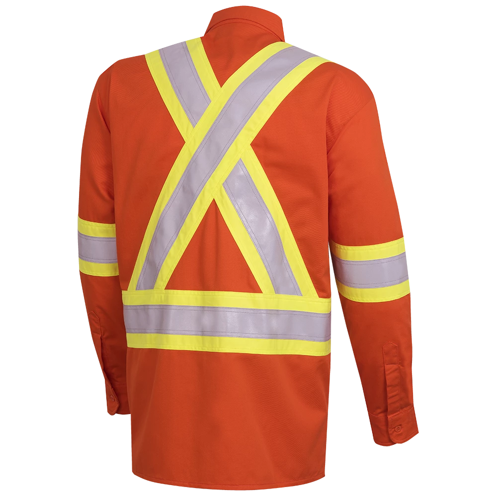 Pioneer FR-TECH® FR/ARC Rated 7 Oz Hi Viz Safety Shirt - 88/12 | Orange | Small - 4XL