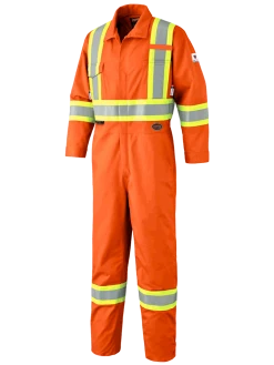 Flame Resistant Work Wear Pioneer FR-TECH® FR/ARC Rated 7 Oz Hi Viz Safety Coveralls 88/12 | Orange | Sizes 36 - 60