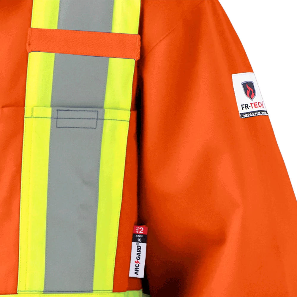 Flame Resistant Work Wear Pioneer FR-TECH® FR/ARC Rated 7 Oz Hi Viz Safety Coveralls 88/12 | Orange | Sizes 36 - 60